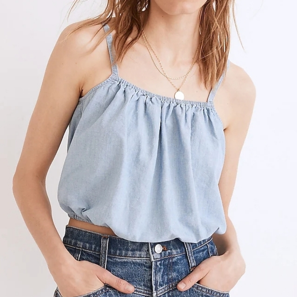 Madewell Chambray Meriden Top in Vineshire Wash